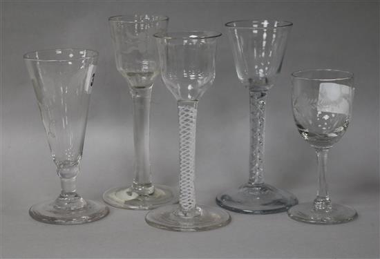 Five Georgian glasses